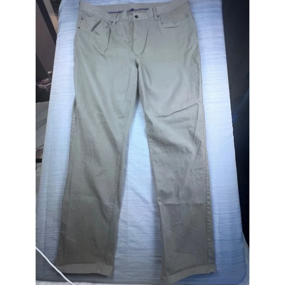 FootJoy Mens 5-Pocket Golf Pants Gray Tan Khaki Cotton Stretch W40‎ L32